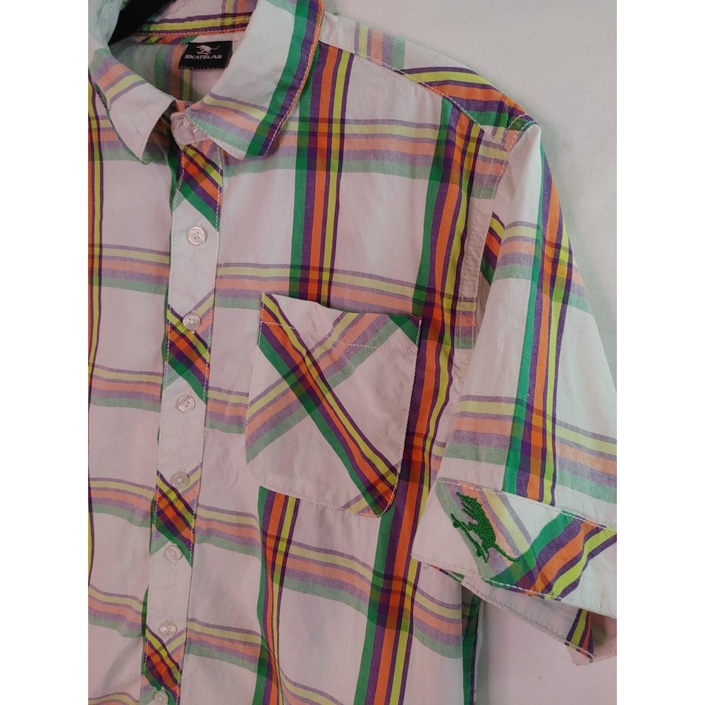 Skatelab KidsPlaid Short Sleeve Shirt‎ sz medium 12/14 Skateboard